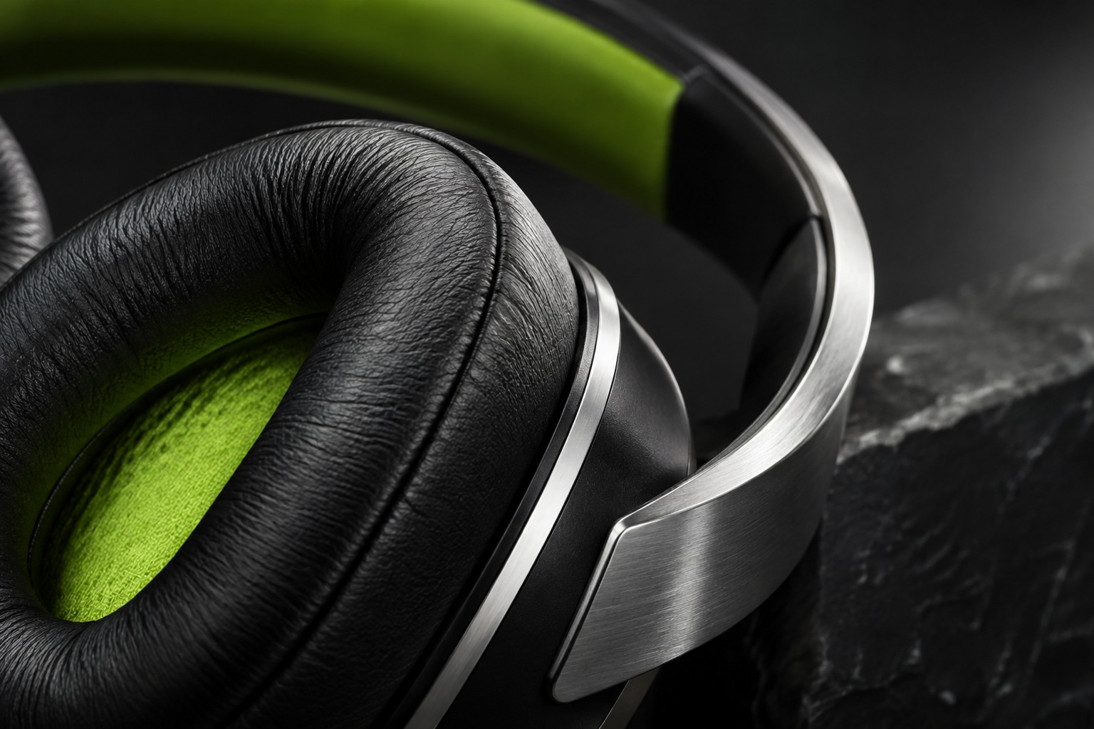 Headphones & earbuds material and design context still life