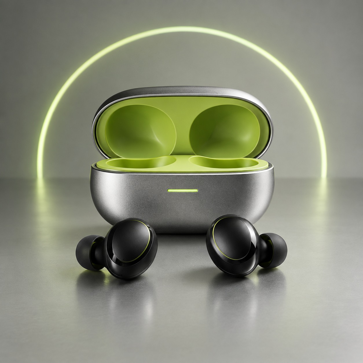 Compact earbud set — illustrative product study