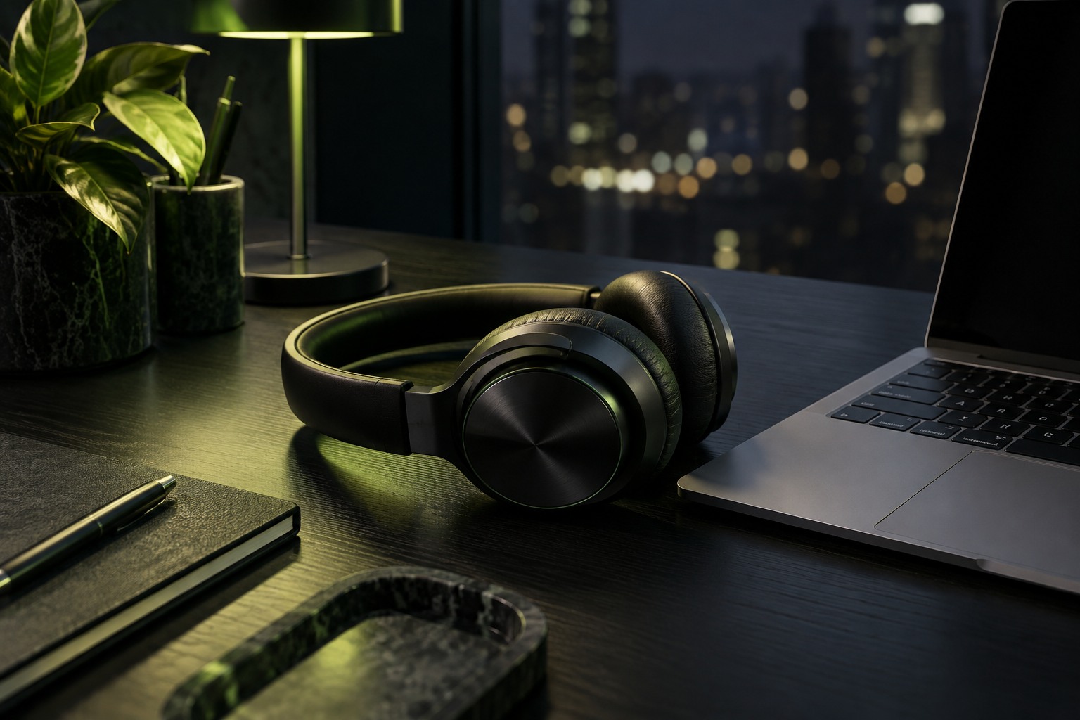 Headphones & earbuds lifestyle editorial scene